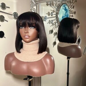 Gigi Fringe – 12” Jet Black Wig